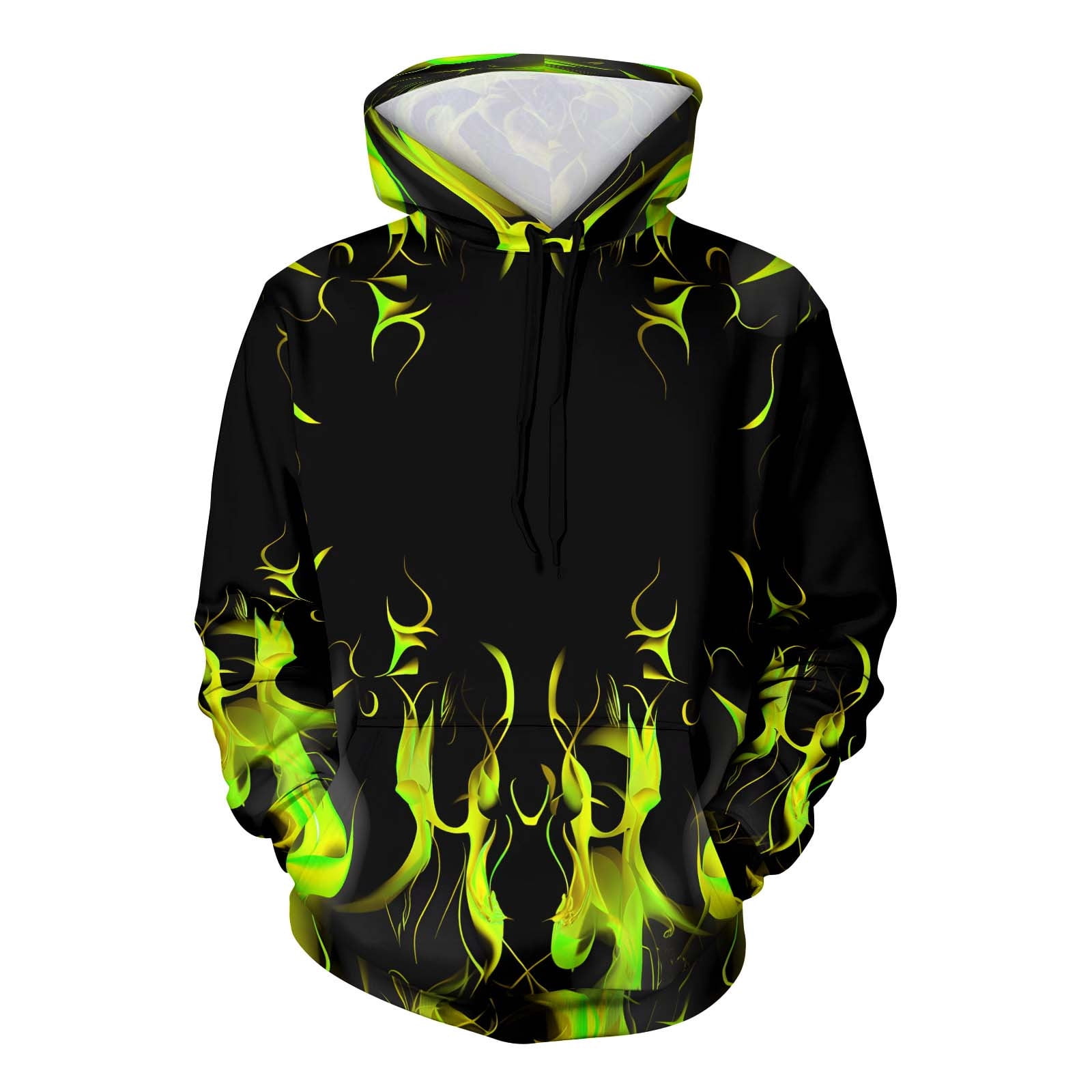 Enjoytime Oversized Hoodie Flame Printing Long Sleeve Pullover