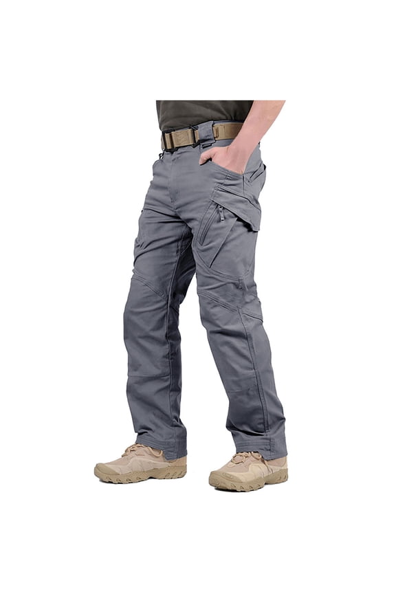 Pants for Men Solid Color Elastic Waist Trousers Casual Loose Travel Workout Plus Size Work Pants Gray XXXXXL
