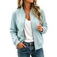 thumbnail image 1 of Enjoytime Plaid Jackets for Women Stand Collar Zip Up Bomber Jacket Fall Fashion Lightweight Casual Long Sleeve Outerwear, 1 of 7