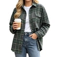 thumbnail image 1 of Enjoytime Plaid Shirts for Women Flannel Button Down Long Sleeve Shackets Fall Fashion Work Business Casual Jacket with Pocket, 1 of 6