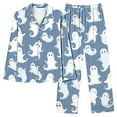 thumbnail image 1 of Enjoytime Plus Size 2 Piece Sets Long Pants Sleepwear Sets Soft Comfy Night Wear Ghost Print V-Neck Loungewear, 1 of 4