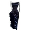 thumbnail image 1 of Enjoytime Plus Size Dresses for Curvy Women Solid Color High Waisted Midi Dress Cold Shoulder Halloween Costumes, 1 of 8