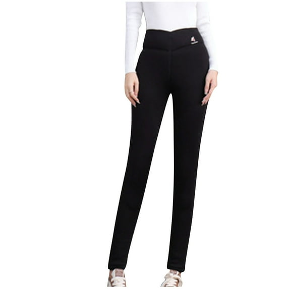 Enjoytime Plus Size Leggings for Women Casual Solid Color Elastic Waist Fitted Leggings Loungewear Homewear Comfy Warm Fall Winter Womens Pants