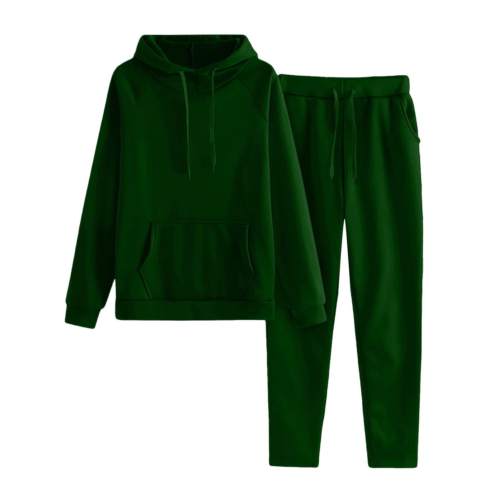 Enjoytime Plus Size Lounge Sets for Women Solid Color Long Sleeve Zip Up Hooded Sweatshirt Sweatpants Sweatsuit Fall Winter Travel Outfits