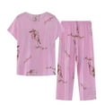 thumbnail image 1 of Enjoytime Plus Size Summer Outfits Printed Round Neck Casual Pants Pajamas for Women Set 2025 Loungewear Short Sleeve Sleepwear, 1 of 3