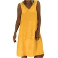 thumbnail image 1 of Enjoytime Plus Size Sundresses For Women 2024 Trendy Solid Color V-Neck Sleeveless Dress Loose Comfy Knee Length Summer Dresses For Women, 1 of 6