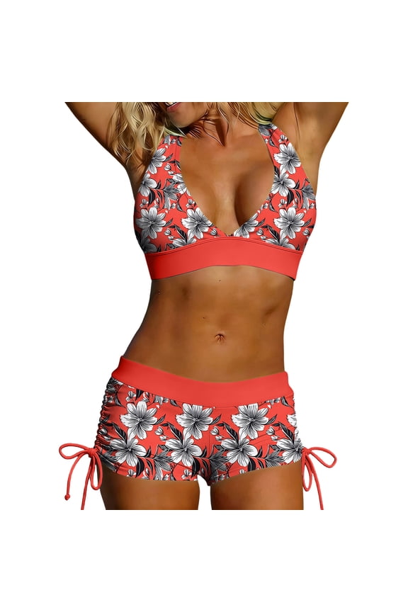 Swimsuit for Women Cute Halter 2 Piece Bikini Sets for Women Modest Bathing Suit Summer Athletic Swimwear