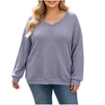 thumbnail image 1 of Enjoytime Plus Size Tops for Women Trendy Knit V-Neck Long Sleeve Shirts Loose Casual Fashion Fall Clothes 2026, 1 of 6