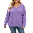 thumbnail image 1 of Enjoytime Plus Size Tops for Women Trendy Knit V-Neck Long Sleeve Shirts Loose Casual Fashion Fall Clothes 2026, 1 of 6