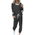 thumbnail image 1 of Enjoytime Women Winter Sets Patchwork Long Sleeve Pullover Tops and Sweatpants Sweatsuit Fall Travel 2 Piece Set Plus Size Outfits 2025, 1 of 5