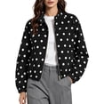 thumbnail image 1 of Enjoytime Polka Dots Jackets for Women Long Sleeve Zip Up Lightweight Coat Fall Plus Size Fashion Work Casual Outerwear, 1 of 1