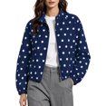thumbnail image 1 of Enjoytime Polka Dots Jackets for Women Long Sleeve Zip Up Lightweight Coat Fall Plus Size Fashion Work Casual Outerwear, 1 of 7
