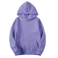 thumbnail image 1 of Enjoytime Pullover Hoodies for Men Solid Color Long Sleeve Drawstring Tops Casual Loose Fall Winter Oversized Sweatshirt Purple XXXL, 1 of 6