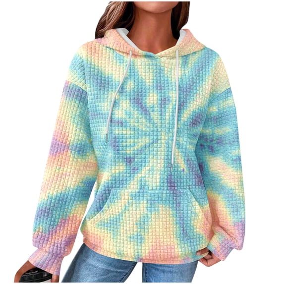 Enjoytime Pullover Sweatshirts for Women Polka Print Long Sleeve Comfy Hoodies Casual Fall Fashion 2025 Winter Clothes Purple XXL