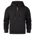 thumbnail image 1 of Enjoytime Quarter Zip Pullover Hoodies Solid Color Long Sleeve Basic Tops Casual Warm Fall Winter Oversized Sweatshirt with Pockets Black S, 1 of 2