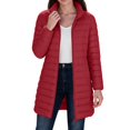 thumbnail image 1 of Enjoytime Quilted Jackets for Women Long Sleeve Zip Up Hooded Puffer Coat Winter Warm Soft Lightweight Stand Collar Long Jacket, 1 of 8