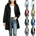 thumbnail image 1 of Enjoytime Rain Coats for Women Waterproof Hooded Long Rain Jacket Outdoor Travel Lightweight Windbreaker, 1 of 8