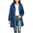 thumbnail image 1 of Enjoytime Rain Coats for Women Waterproof Hooded Long Rain Jacket Outdoor Travel Lightweight Windbreaker, 1 of 8