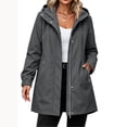 thumbnail image 1 of Enjoytime Rain Jacket Women Long Sleeve Zip Up Hooded Windbreaker Outdoor Hiking Travel Casual Outerwear with Pockets, 1 of 8