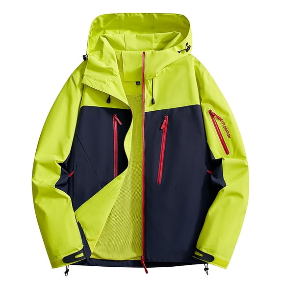 Enjoytime Raincoat for Women Solid Color Lightweight Windproof Full Zip Rain Jacket Travel Outdoor Windbreaker Plus Size Winter Clothes for Women