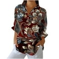 thumbnail image 1 of Enjoytime Shirts for Women Floral Print Long Sleeve Collared Button Down Blouse Casual Office Work Womens Plus Size Tops, 1 of 6