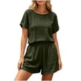 thumbnail image 1 of Enjoytime Shorts Sets Women 2 Piece Outfits Summer Casual Round Neck Short Sleeve Tops with Shorts Matching Set, 1 of 6