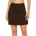 thumbnail image 1 of Enjoytime Shorts for Women Solid Color Elastic Waisted Casual Lounge Bottoming Skirt Shorts for Summer Travel Outdoor Brown M, 1 of 4