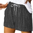 thumbnail image 1 of Enjoytime Shorts for Women Striped Elastic Waist Drawstring Summer Lightweight Casual Beach Shorts with Pockets, 1 of 5