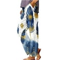 thumbnail image 1 of Enjoytime Straight Leg Pants for Women Plus Size Fashion Floral Print Beach Pants Elastic Waisted Loose Fit Casual Pants for Women, 1 of 5