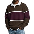 thumbnail image 1 of Enjoytime Striped Long Sleeve Work Shirts for Men Collared Button Knit Fall Winter Fashion Business Casual Shirt, 1 of 8