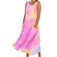 thumbnail image 1 of Enjoytime Summer Dresses for Women 2025 Fashion Printed V Neck Sleeveless Sun Dress with Pockets Loose Comfy Seaside Travel Womens Tank Dresses, 1 of 5