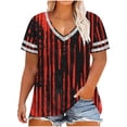 thumbnail image 1 of Enjoytime Summer Shirts for Women Vintage Printed V-Neck Short Sleeve Blouses Fashion Casual Plus Size Womens Tops, 1 of 6