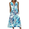 thumbnail image 1 of Enjoytime Sundresses For Women 2025 Trendy Fashion Printed Button Sleeveless V Neck Dress With Pocket Vintage Modest Flowy Comfy Dresses For Women, 1 of 5