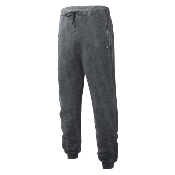 Enjoytime Sweat Pants for Mens Elastic Drawstring Waist Ankle Binding Plus Size Pants Solid Color Casual Workout Running Trousers Dark Gray M