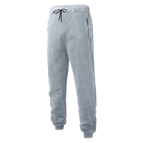 Enjoytime Sweat Pants for Mens Elastic Drawstring Waist Ankle Binding Plus Size Pants Solid Color Casual Workout Running Trousers Gray XXXL