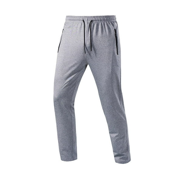 Enjoytime Sweat Pants for Mens Solid Color Elastic Waist Drawstring Baggy Joggers Casual Athletic Workout Plus Size Pants Gray L