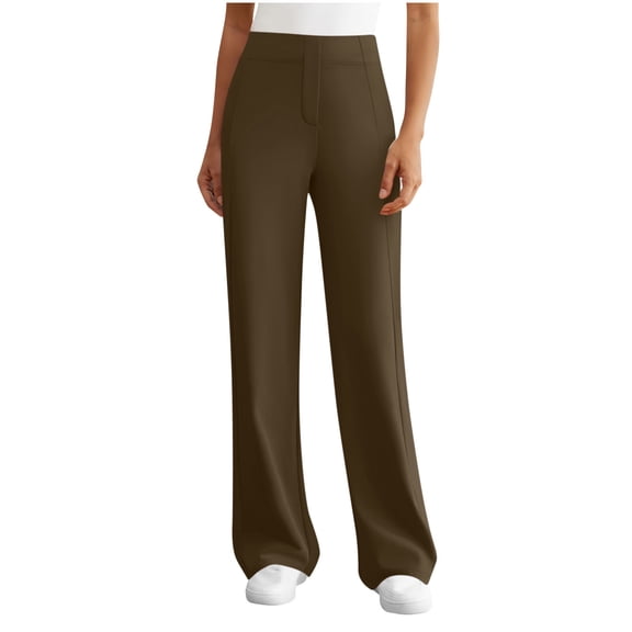 Enjoytime Sweat Pants for Womens Casual Solid Color Elastic Waist Trousers Drawstring Athletic Comfy Casual Womens Joggers with Pockets Brown L