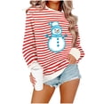 thumbnail image 1 of Enjoytime Sweatshirt for Women Christmas Printed Crewneck Sweatshirt Fashion Soft Loose Long Sleeve Pullover Tops White S, 1 of 4