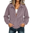 thumbnail image 1 of Enjoytime Sweatshirt for Women Corduroy Collared Long Sleeve Zip Up Jacket 2026 Casual Trendy Fall Winter Clothing, 1 of 8