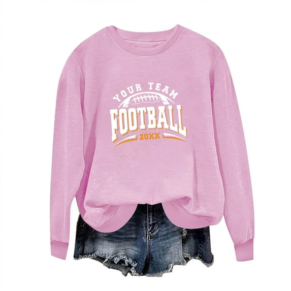 Enjoytime Sweatshirt for Women Round Neck Letter Printed Sweatshirts Long Sleeved Top Sportwear Streetwear Fall Women Clothing 2025