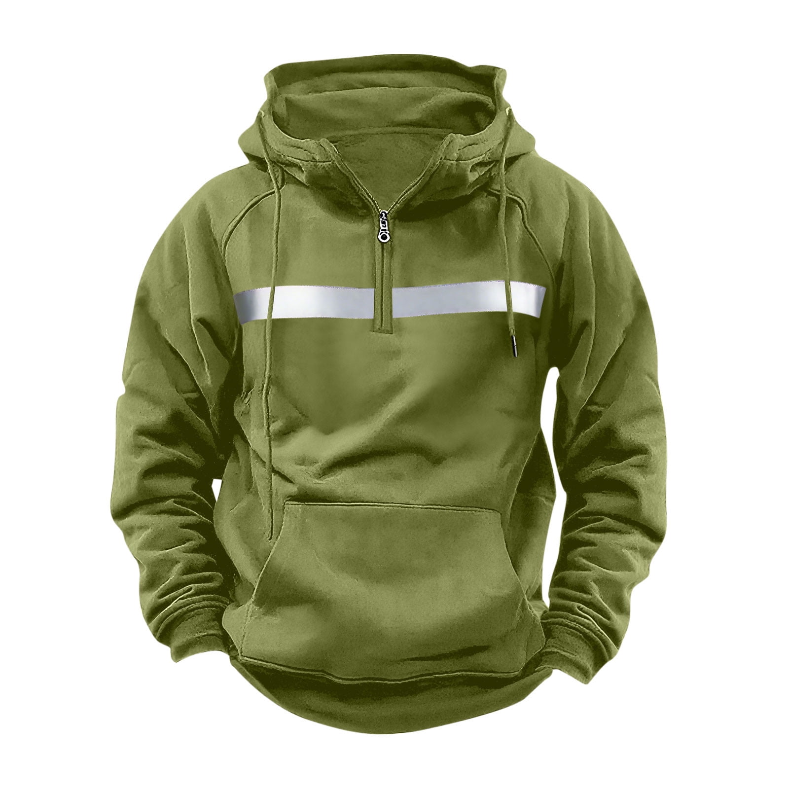Enjoytime Pullover Hoodie Men Solid Color Long Sleeve Quarter Zip