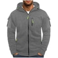 thumbnail image 1 of Enjoytime Sweatshirts for Men Solid Color Long Sleeve Full Zip Up Hoodie Casual Workout Loose Oversized Hoodies with Pockets Gray XXXXL, 1 of 5