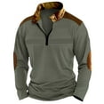 thumbnail image 1 of Enjoytime Sweatshirts for Men Solid Color Long Sleeve Half Zip Up Tops Active Workout Oversized Sweatshirt Casual Warm Fall Clothes Green S, 1 of 6