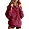 thumbnail image 1 of Enjoytime Sweatshirts for Women Long Sleeve Stand Collar Pullover Tops Solid Color Casual Loose Plus Size Womens Clothing Wine XXXL, 1 of 7