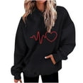 thumbnail image 1 of Enjoytime Sweatshirts for Women Trendy Hoodies Heart Printed Pullover Sweatshirts with Pockets Long Sleeved Loose Oversized Women's Tops, 1 of 5