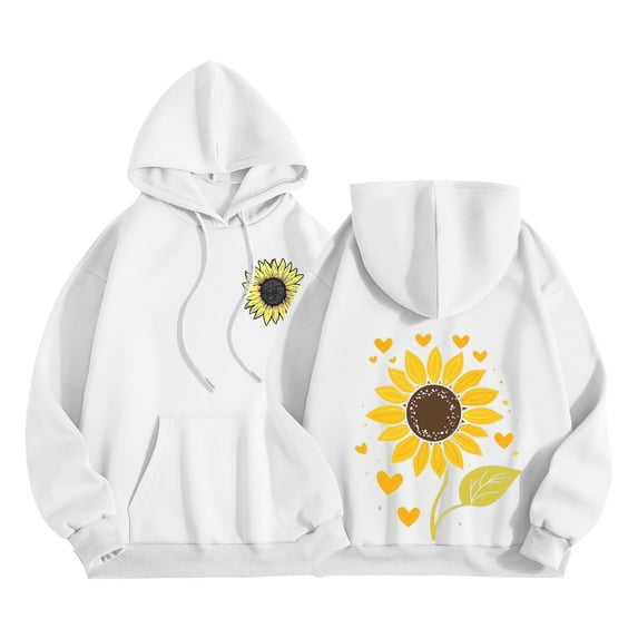 Enjoytime Sweatshirts for Women Trendy Print Long Sleeve Drawstring Hoodies Casual Loose Lightweight Pullover Tops with Pocket