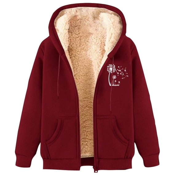 Enjoytime Sweatshirts for Women Trendy Printed Long Sleeve Zip Up Hoodie Winter Plus Size Shirts with Pockets