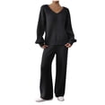 thumbnail image 1 of Enjoytime Womens Winter Sets Solid Color Long Sleeve Pullover Sweatshirts Sweatpants Sweat Suit Casual Vacation Outfits Two Piece Sets for Women, 1 of 8