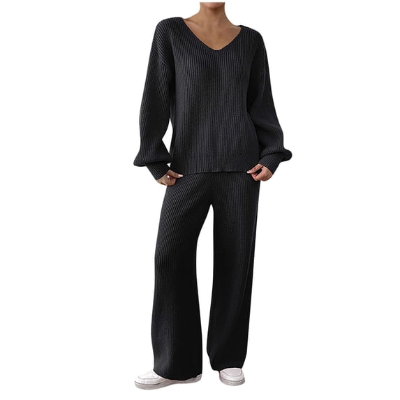 Enjoytime Womens Winter Sets Solid Color Long Sleeve Pullover Sweatshirts Sweatpants Sweat Suit Casual Vacation Outfits Two Piece Sets for Women