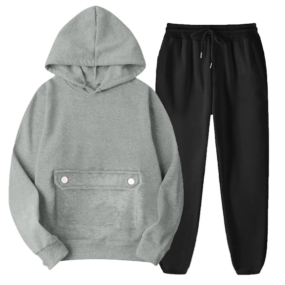 Enjoytime Sweatsuits Women 2 Piece Outfit Solid Color Long Sleeve Hoodies Sweatpants Matching Sets Travel Casual Clothing Set with Pockets